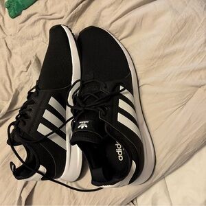 Adidas Men's Black and White Striped Sneakers